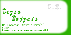 dezso mojzsis business card